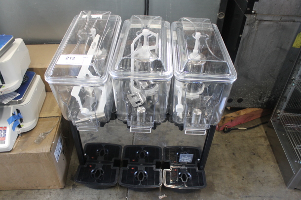 LIKE NEW! 2023 Carnival King 382RBD3G3 Stainless Steel Commercial Countertop Triple 3 Gallon Bowl Refrigerated Beverage Dispenser. 120 Volts, 1 Phase. Unit Has Only Been Used a Few Times! Tested and Working! - Image 2 of 8