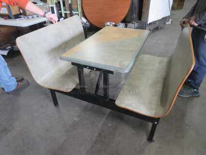 One Laminate Booth/Table Combo. 42X47X30