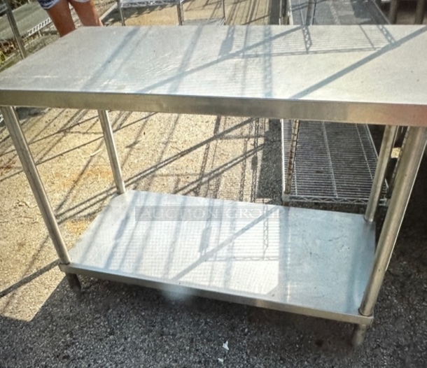 One Stainless Steel Table With Stainless Under Shelf. 48X24X35 - Image 1 of 1