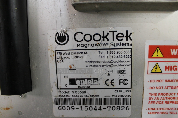 2015 CookTek MC3500 Stainless Steel Commercial Countertop Electric Powered Single Burner Induction Range. 120 Volts, 1 Phase. - Image 6 of 7