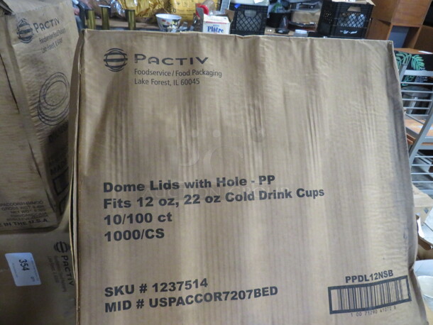 One Case Of Pactiv 12-22oz Cold Cup Lids.  - Image 1 of 1