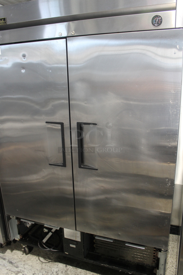 2014 True T-49F ENERGY STAR Stainless Steel Commercial Two Door Reach In Freezer w/ Poly Coated Racks on Commercial Casters. 115 Volts, 1 Phase. Tested and Working! - Image 3 of 8