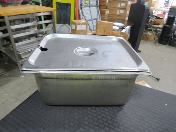 One Half  Size 6 Inch Deep Hotel Pan With Lid.  - Image 1 of 1