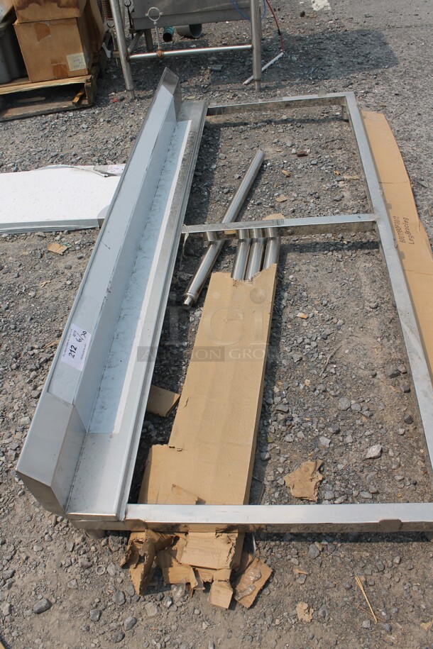 BRAND NEW SCRATCH AND DENT! Regency 600TPBOF3072 Commercial Stainless Steel Table Frame For 30"X72" Poly Top Table With Open Base And 6" Backsplash - Image 8 of 9