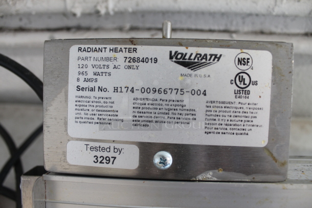 Vollrath Cayenne Commercial Stainless Steel Electric Radiant Strip Heater On Stand. 120V. Tested and Working! - Image 5 of 6