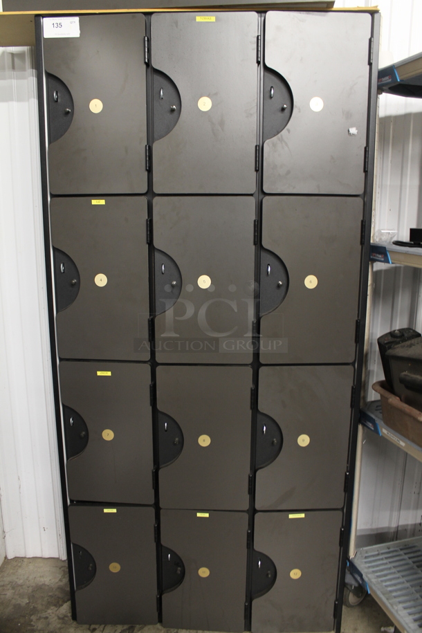 CUSTOM MADE! Gray/Black 12 Cubby Locker. Middle Needs To Be Rebuilt. - Image 3 of 4