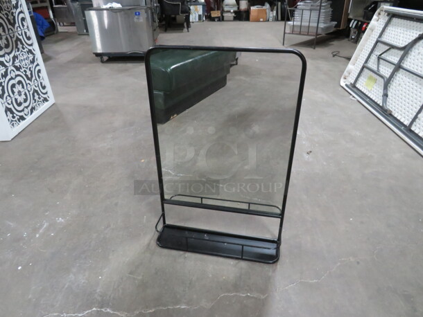 One 20X5X30 Black Metal Mirror Shelf.  - Image 1 of 2