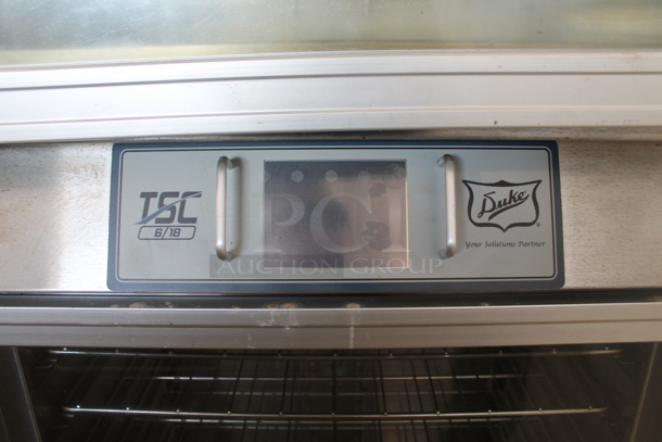 2014 Duke TSC-6/18M M Stainless Steel Commercial Electric Powered Oven Proofer w/ Hood Vent on Commercial Casters. 208 Volts, 3 Phase.  - Image 2 of 7