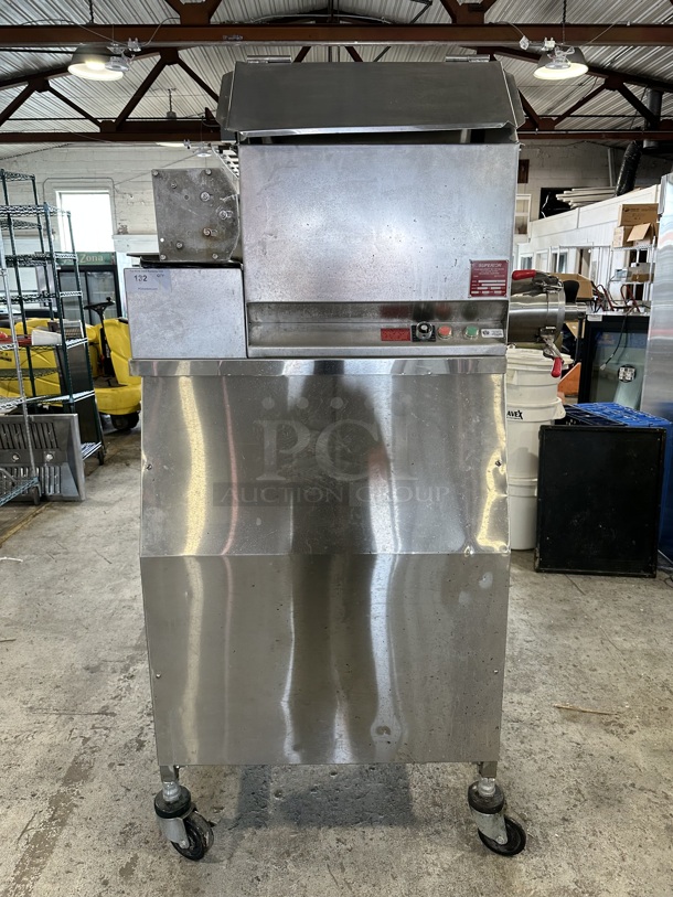Superior HDMF62 Stainless Steel Commercial Floor Style Horizontal Tortilla Masa Extruder Feeder on Commercial Casters. 208 Volts, 3 Phase. - Image 1 of 8