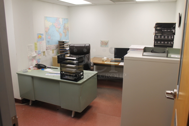 ALL ONE MONEY! ROOM LOT of Various Items Including Desk, Table, Computer and Filing Cabinets. BUYER MUST REMOVE. - Image 1 of 12