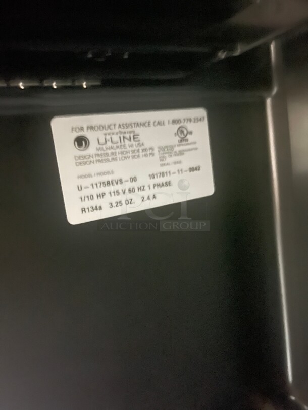 U-line 1175BEVS00 1000 Series
24 inch  Beverage Center with Dual Cooling Zones, 2 Beech-Trimmed Wine Racks, 2 Glass Shelves, Touch Pad Digital Controls and Glass Door 115 Volt NSF Tesed and Not getting Cold! - Image 7 of 8