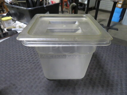 1/6 Size 6 Inch Deep Food Storage Container With Lid. 2XBID