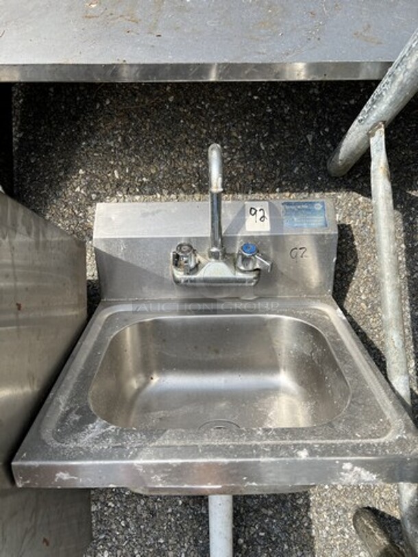 Stainless Steel Single Bay Sink w/ Faucet and Handles. 16x17x24 - Image 4 of 5