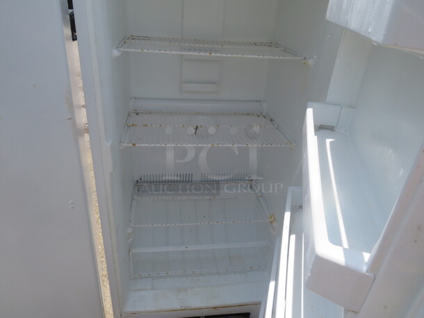 One Maytag Upright Freezer With 3 Racks. 115 Volt. Model# MOF1656TEW02. Working Not Cold.  - Image 2 of 2