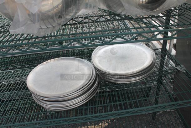 ALL ONE MONEY! Lot of Items Including Metro Shelf With Red Salad Spinner, Aluminum/Steel Plates And Bowls. BUYER MUST DISMANTLE. PCI CANNOT DISMANTLE FOR SHIPPING. PLEASE CONSIDER FREIGHT CHARGES. - Image 5 of 5