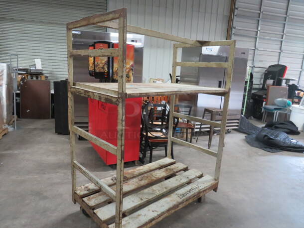 One Heavy Duty Cart With 2 Shelves On Casters. 55X32X71.5 - Image 2 of 3