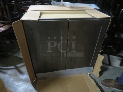 One NEW Echelon 2 Door Cabinet In A Storm Finish. #W3636BD. 