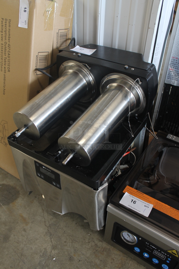 BRAND NEW SCRATCH AND DENT! Bunn 58000.0015 Ultra NX Stainless Steel Commercial Countertop Double 3 Gallon Slushy Machine Base. 120 Volts, 1 Phase. Tested and Working! - Image 2 of 8