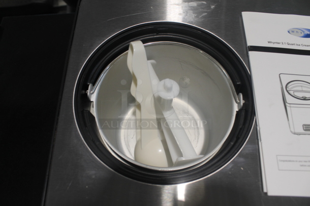 BRAND NEW SCRATCH AND DENT! Whynter ICM-200LS Commercial Stainless Steel Countertop Ice Cream Maker With Scooper and Manual. 110-120V.Tested and Working!  - Image 4 of 6