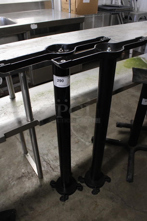 2 Black Metal Straight Leg Bar Height Table Bases. 22x8x40. 2 Times Your Bid!