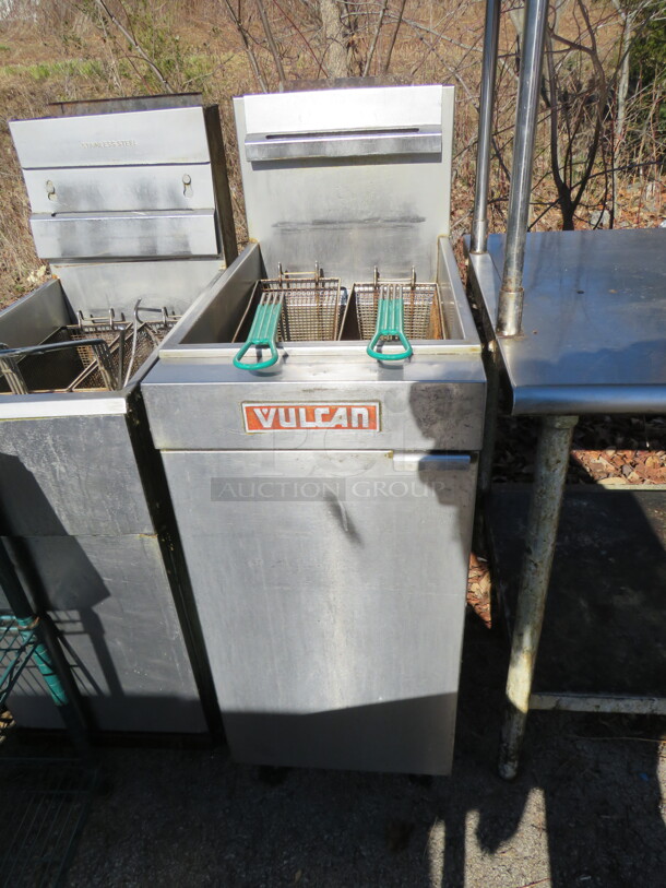 One Vulcan Natural Gas Deep Fryer With 2 Baskets. 15X.5X30X48 - Item #1097458