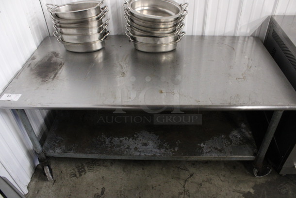 Stainless Steel Table w/ Metal Under Shelf on Commercial Casters. 60x30x26.5