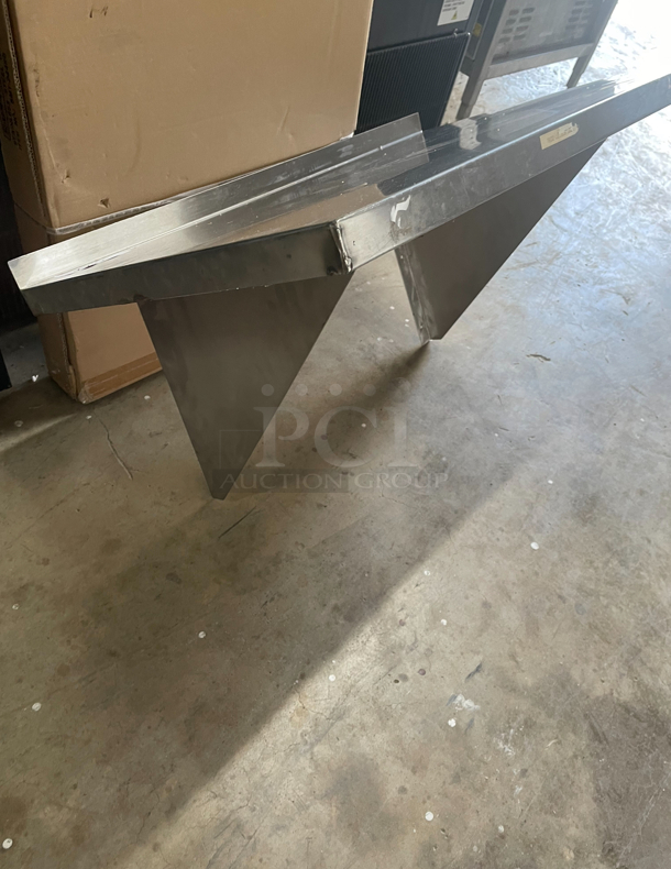 Heavy Duty Stainless Steel Wall Shelf w Brackets - Image 2 of 3