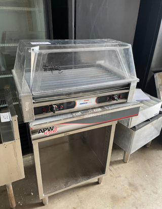 Nemco Hot Dog Roller w Bun Cabinet APW Wyott, both 120V