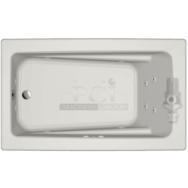 NEW! NEVER USED! FACTORY SEALED! Jacuzzi Primo 36-in W x 60-in L White Acrylic Drop-In Whirlpool Tub (Reversible Drain), Model #P1D6036WLR1XXW - Image 2 of 6