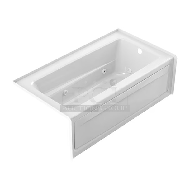 Jacuzzi Luxury Bath Primo 6032 Skirted Whirlpool Tub, White. 32-in W x 60-in L (Right Drain/Left Pump Motor). Features 10 PointPro Jets.  - Image 5 of 9