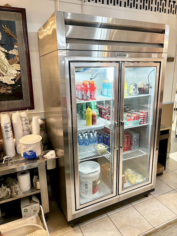 OUTSTANDING!! EAGLE REFRIGERATION MFG. INC EVTE130A Vering Double Glass Door Stainless Steel Reach-In Commercial Refrigerator - IN PERFECT WORKING ORDER!!  - Image 3 of 5