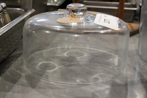 BEAUTIFUL! Glass Cake Pan Cover, 12". 