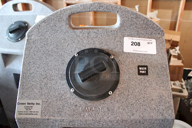 PERFECT! PolyJohn 15.5 Gallon Mobile Sink On  Heavy Duty Casters! 18" x 20" x 62"
Unit Can Accommodate: Fresh Water Tank Capacity: 15.5 gallons, Waste Water Tank Capacity: 19 gallons, Soap Dispenser Capacity: 30 oz., Includes Paper Towel Dispenser.  - Image 7 of 11