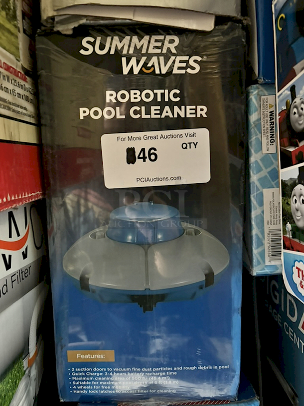 OUTSTANDING!! Summer Waves Robotic Pool Cleaner, Cordless & Rechargeable, 45 Minutes Approx. Battery Runtime. Cleans An Area Up To 500 Square Ft. Manufacturer Part Number P56000024
 - Image 2 of 3