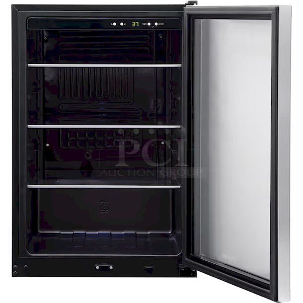 SWEET DEAL! Frigidaire 21.5-in W 138-Can Capacity Stainless Steel Freestanding Beverage Refrigerator with Glass Door, Electronic Controls,  LED Display, SpaceWise Adjustable Glass Shelves - Image 7 of 8