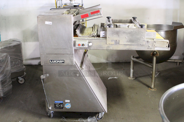 Lucks LSM-24 Dough Sheeter/Moulder, On Commercial Casters. In Excellent Condition! 115v, 1ph, 11amp. 35x55x53 550lbs. 