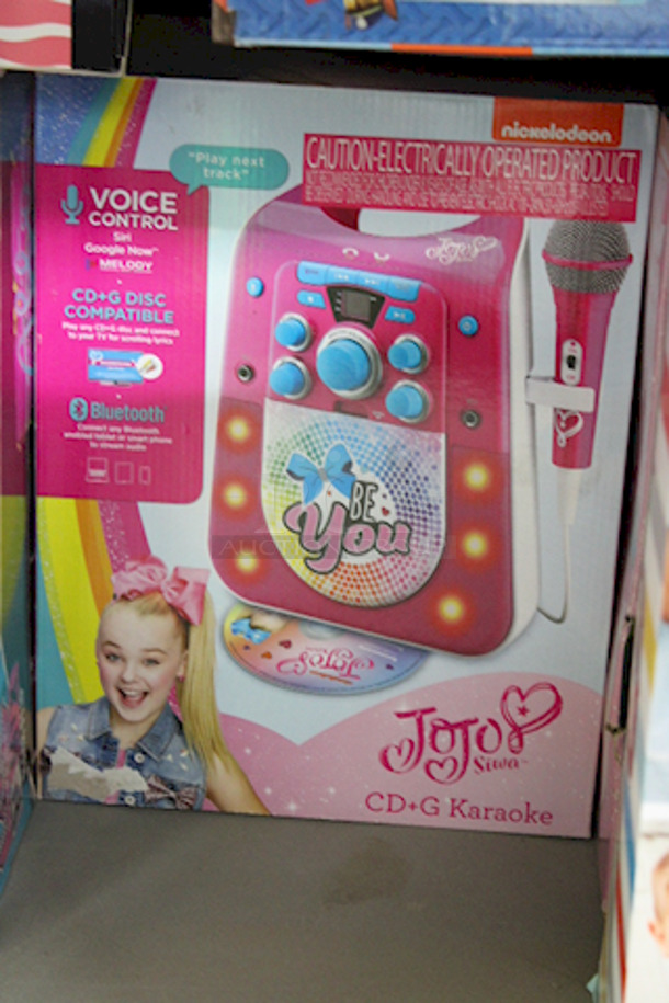 ALL NEW TOYS!! (2) Nickelodeon Jo Jo Siwa CD & G Karoke, (1) Emoji Table Cover 58"x84" #50773W, (2) Rollers Glow & Roll (1 blue, 1 Pink), (1) Little Tikes First Washer-Dryer, (1) Little Tikes First Oven, (1) Arcade Retro, (1) Nickelodeon Paw Patrol Scoot Racer, (1) Hasbro Gaming Road Trip Sorry! With Portable Case. 8x Your Bid 12 Items in Total - Image 1 of 8