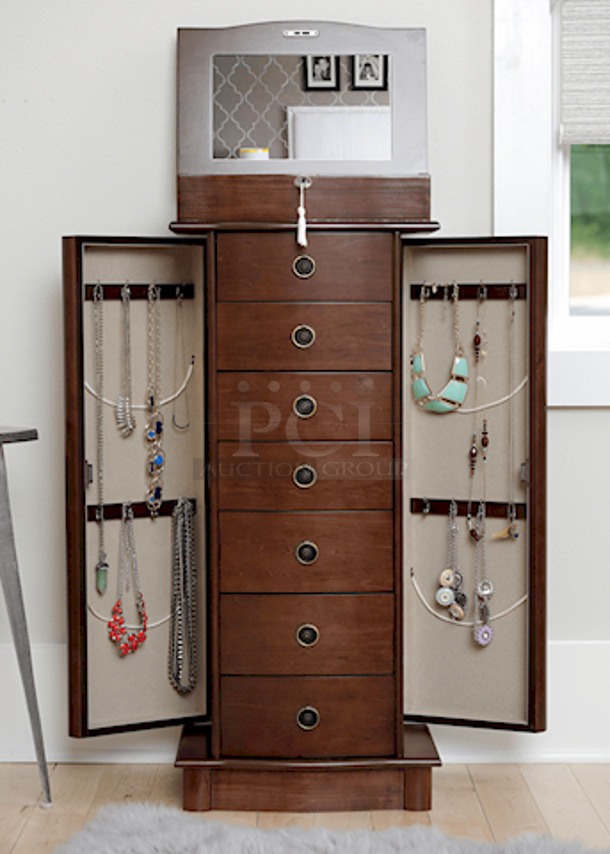 Hives and Honey Jenny Freestanding Wood Jewelry Armoire - Walnut
 - Image 3 of 5