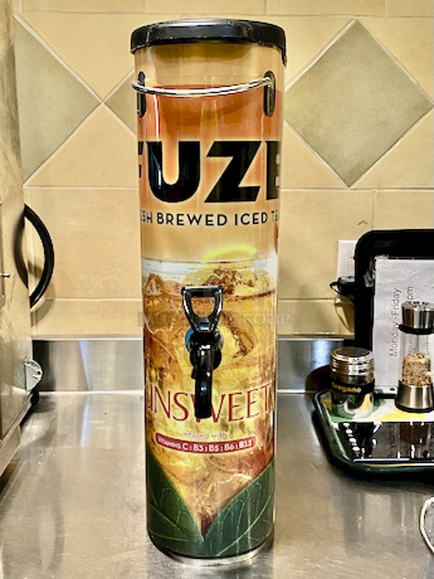 Bunn 39600.0104 Fuze Tea Dispenser, 3-1/2 gallon.  

Width	6 1/4 Inches
Depth	13 1/2 Inches
Height	21 5/8 Inches
 - Image 1 of 5