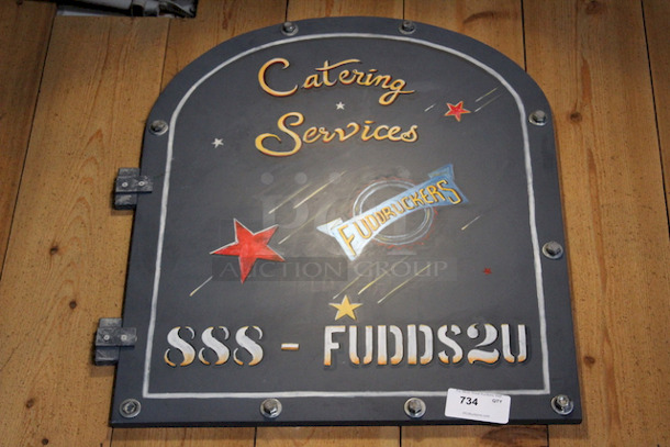 AWESOME! Industrial Styled Wood Sign, Customizable!
Approx. 36x40
Winning Bidder Must Remove. A ladder Will be required.  - Image 1 of 1