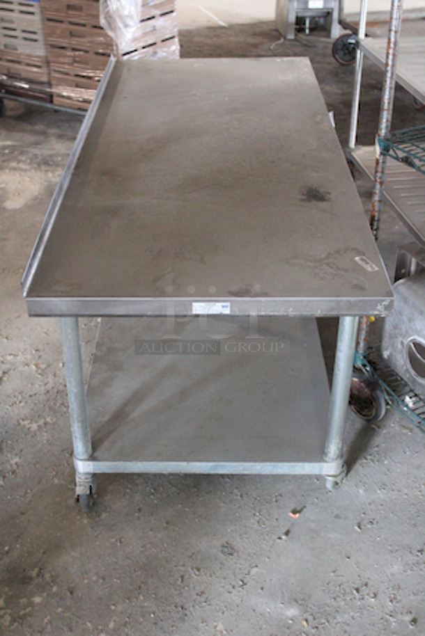 DO NOT PASS ON THIS!! Allstrong WT-3072-C  (1) Shelf Work Table Stainless Steel Top With 2" Flanged On All Edges. Standard Under-Shelf - Stainless Steel With 1-1/2" Flanged Edges.30"	72"	35" - Image 7 of 9