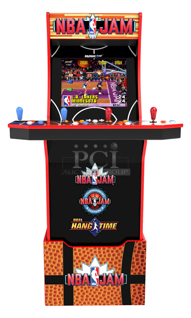 Arcade1UP NBA Jam With LIGHT-UP MARQUEE  & ONLINE MULTIPLAYER! (No Subscription Required) Games Included: NBA Jam, NBA Jam Tournament Edition, NBA Hang Time