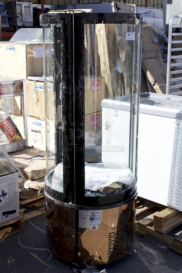 BRAND NEW SCRATCH & DENT! Avantco BCR-15-HC Copper Circular Glass Refrigerated Display Case. 115v Unit Tested. Turns On. Works Great!! SN: 1318004100066 Damage To The External Glass. 
 - Image 3 of 4