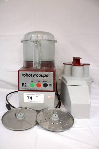 OUTSTANDING! Robot Coupe R2NCLR Combination Food Processor with 3 Qt. / 3 Liter Clear Bowl, Continuous Feed & 2 Discs - 1 hp, 120 Volts 60hz. 7.2AMPS