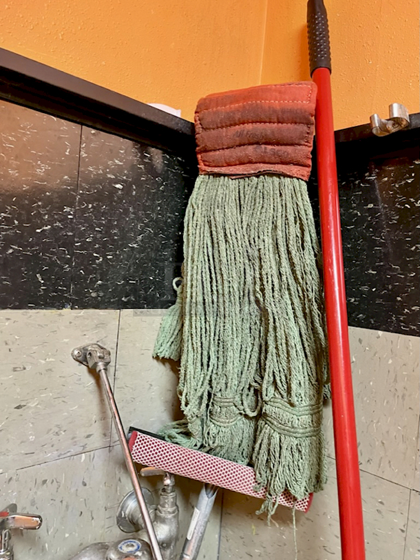 Rubbermaid Mop Bucket With Mop, Mop Head and Squeegee. 4x your Bid - Image 4 of 4