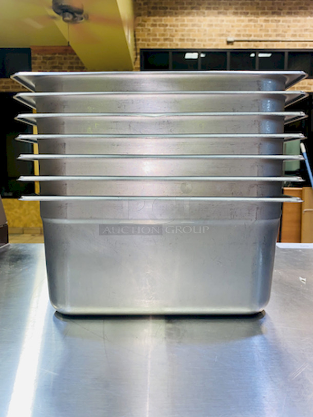 NICE!! (7) Stainless Steel 1/3 Pans, 6