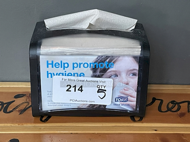 PERFECT! Tork Xpressnap 6232100 Black Tabletop Interfold Napkin Dispenser N4. 5x Your Bid - Image 1 of 2