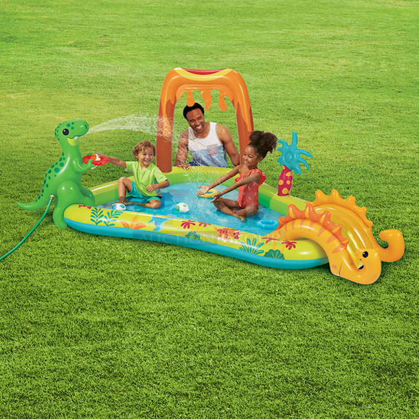 Play Day KA0340000 Inflatable Dino Play Center, Ages 2 and Up. 8ft 6in Wide. 