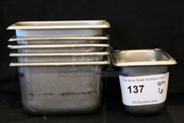 Vollrath Stainless 1/9 Pans, 4” Deep
4-1/4x6-1/4x4
6x Your Bid
 - Image 4 of 4