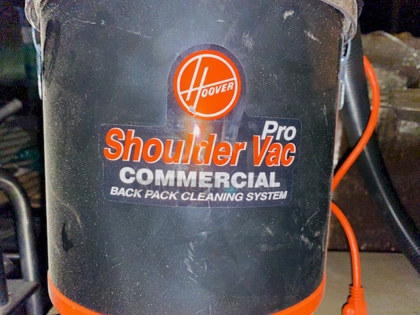 AWESOME! Hover Shoulder Vac Pro. Commercial Vacuum, Full Size Pan Lids, Box of Lids, Table with Base - Image 2 of 4